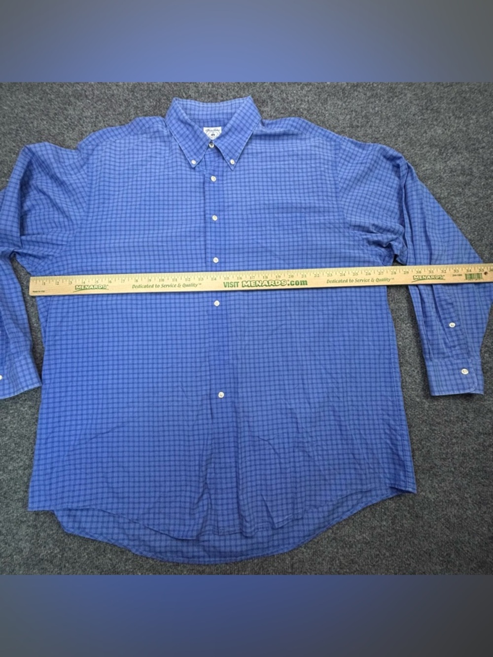 Brooks Brothers Sport Shirt Mens XL Blue Plaid All Cotton Button Down Business - Picture 8 of 11
